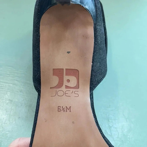 Joe's Jeans Marcy Sandal black denim
wrap around Leather straps Women’s size 6.5 - Picture 9 of 11
